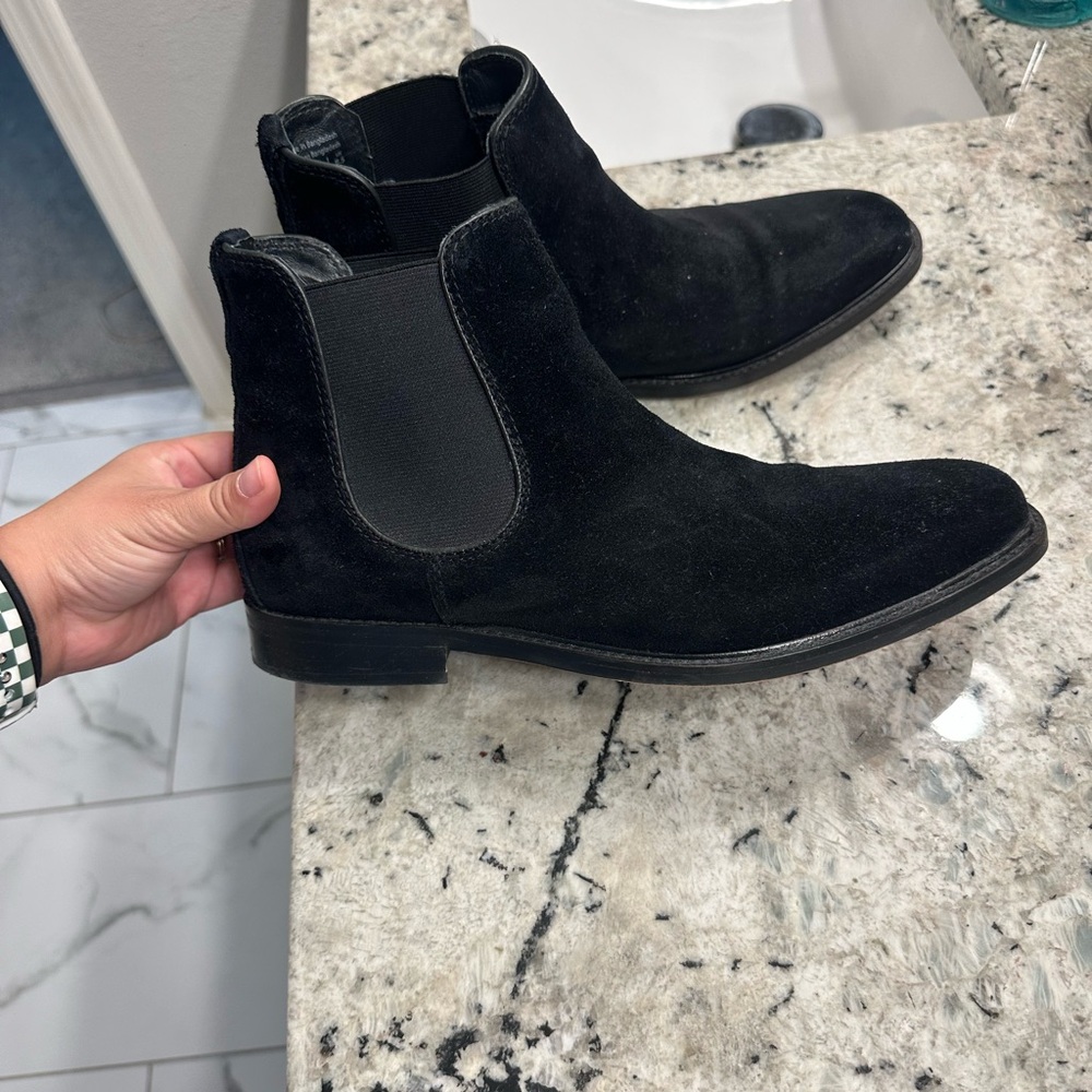 Aldo Black Suede Chelsea Boots